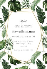 Invitación  para una Luau - Tropical leaves